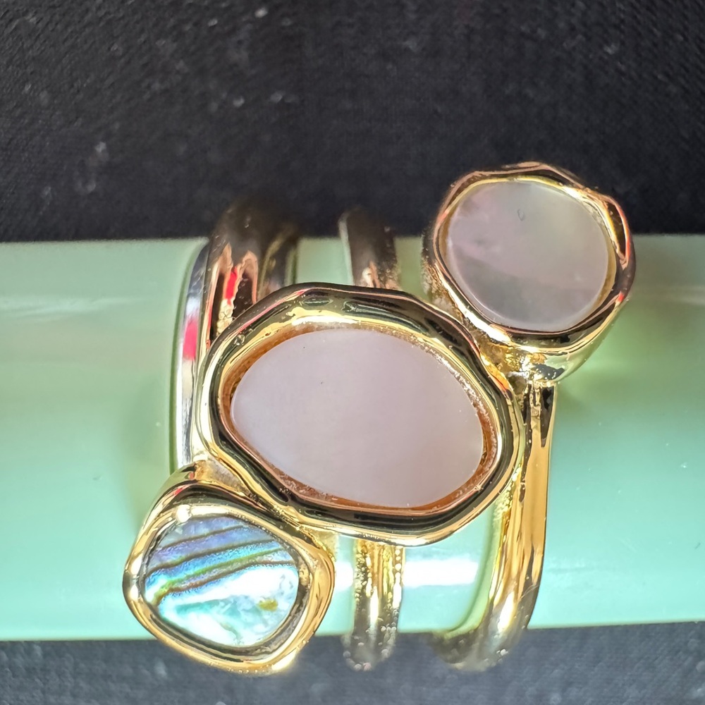 Gold Triple Stone Ring Set